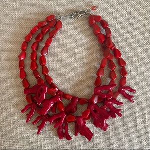 Red Coral Statement Necklace
